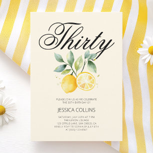 Invitation Fête d'anniversaire 30 ans de fruit de citron jaun
