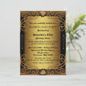 Invitation Fête d'anniversaire 30 ans, femme, style Gatsby, A (Debout devant)