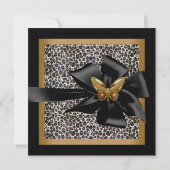 Invitation Fête d'anniversaire 30 ans Guépard doré Papillon n (Dos)