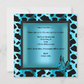 Invitation Fête d'anniversaire 30 ans Léopard Bleu sarcelle (Dos)