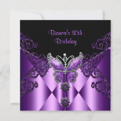Invitation Fête d'anniversaire 30 ans Papillon de Lilas Viole (Devant)