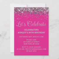 Fête d'anniversaire 30 ans rose vif et paillettes 