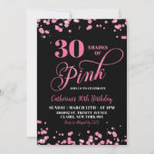 Invitation Fête d'anniversaire 30 ans Shades of Pink (Devant)