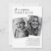 Invitation Fête d'anniversaire 30 ans surprise avec 2 photos (Devant)