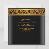 Invitation Fête d'anniversaire 30 ans Zèbre Or Noir Léopard 2 (Dos)