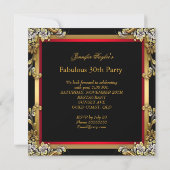 Invitation Fête d'anniversaire 30 Fabuleuse Or Rouge (Dos)