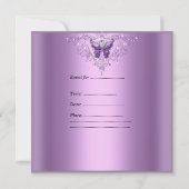 Invitation Fête d'anniversaire 30e Lilac Pearl Purple Butterf (Dos)