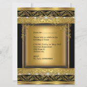 Invitation Fête d'anniversaire 30e Or métallique Diamant noir (Dos)