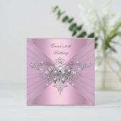 Invitation Fête d'anniversaire 30e Pink Pearl Butterfly (Debout devant)