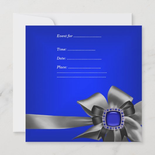 Invitation Fête d'anniversaire 30e Zebra Leopard Bleu Noir (Dos)