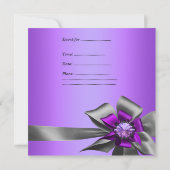 Invitation Fête d'anniversaire 30e Zebra Leopard Purple Black (Dos)