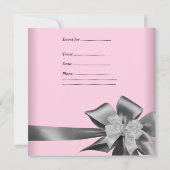 Invitation Fête d'anniversaire 30e Zebra Leopard rose noir (Dos)