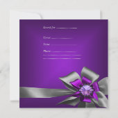 Invitation Fête d'anniversaire 30e Zebra Purple Black Leopard (Dos)