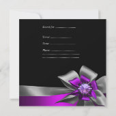 Invitation Fête d'anniversaire 30ème Zebra Purple Black Magen (Dos)