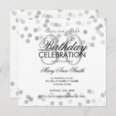 Invitation Fête d'anniversaire 30th Silver Foil Parties scint (Devant / Derrière)