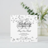Invitation Fête d'anniversaire 30th Silver Foil Parties scint (Debout devant)