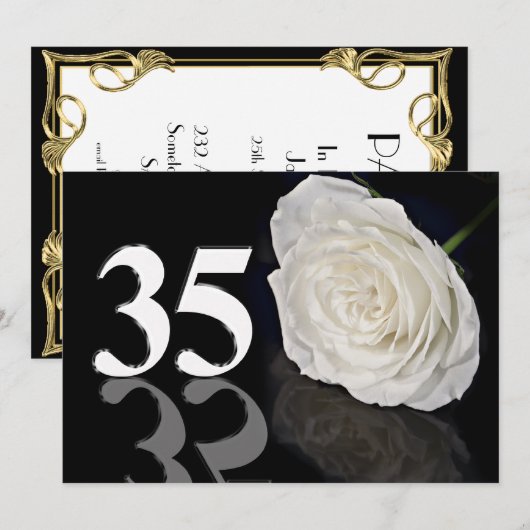 Invitation fête d'anniversaire 35 ans (Devant / Derrière)