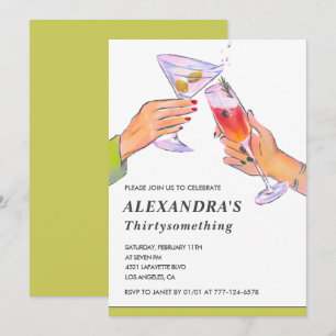 Invitation Fête d'anniversaire 39 ans Cocktail Rétro Drôle