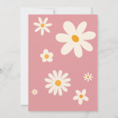 Invitation Fête d'anniversaire 3 ans Retro desert daisy rose (Dos)