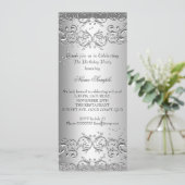 Invitation Fête d'anniversaire 3 diamants argent (Debout devant)