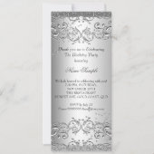 Invitation Fête d'anniversaire 3 diamants argent (Devant)