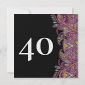 Invitation Fête d'anniversaire 40 ans (Dos)