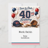 Invitation Fête d'anniversaire 40 ans de baseball  (Devant)