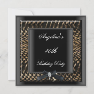 Invitation Fête d'anniversaire 40 ans Élégant Bijou en cuir d