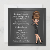 Invitation Fête d'anniversaire 40 ans femme diva noir amusant (Dos)