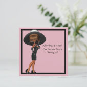 Invitation Fête d'anniversaire 40 ans femme diva noir amusant (Debout devant)
