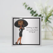 Invitation Fête d'anniversaire 40 ans femme diva noir amusant (Debout devant)
