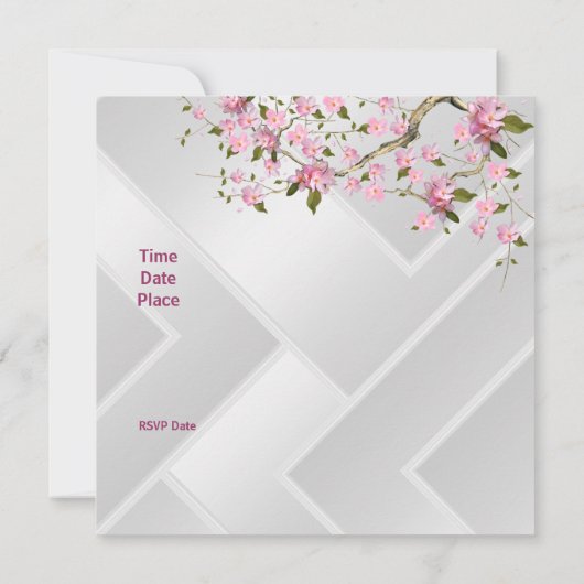 Invitation Fête d'anniversaire 40 ans Fleurs Blanches Et Rose (Dos)