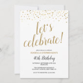 Invitation Fête d'anniversaire 40 ans Moderne Chic Or (Devant)