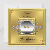 Invitation fête d'anniversaire 40 ans Or Argent (Devant)