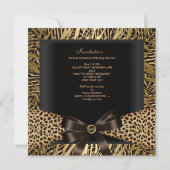 Invitation Fête d'anniversaire 40 ans Or Léopard Marron Noir (Dos)