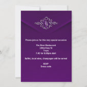 Invitation Fête d'anniversaire 40 ans Royal Silver Plum Velve (Dos)