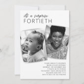 Invitation Fête d'anniversaire 40 ans surprise avec 2 photos  (Devant)
