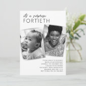 Invitation Fête d'anniversaire 40 ans surprise avec 2 photos  (Debout devant)