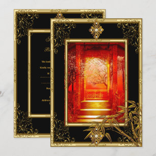 Invitation Fête d'anniversaire 40 ans Vue asiatique Bambou do