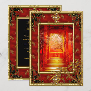 Invitation Fête d'anniversaire 40 ans Vue asiatique Bambou do