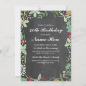 Invitation Fête d'anniversaire 40e 50e Rustic ChalK Berry Inv (Devant)