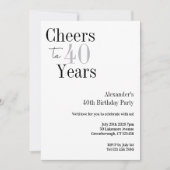 Invitation Fête d'anniversaire 40e anniversaire (Devant)