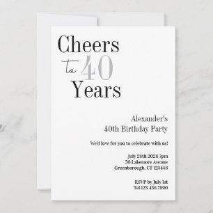 Invitation Fête d'anniversaire 40e anniversaire
