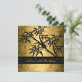 Invitation Fête d'anniversaire 40ème Asiatique Gold Bamboo Bl (Debout devant)