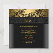 Invitation Fête d'anniversaire 40ème Asiatique Gold Bamboo Bl (Dos)