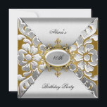 Invitation Fête d'anniversaire 40ème Elégant Argent Or<br><div class="desc">Anniversaire Elegant Silver Gold Party 40e Event Party 30e 40e,  Celebration Party Invitation. Customisez avec vos propres détails.</div>