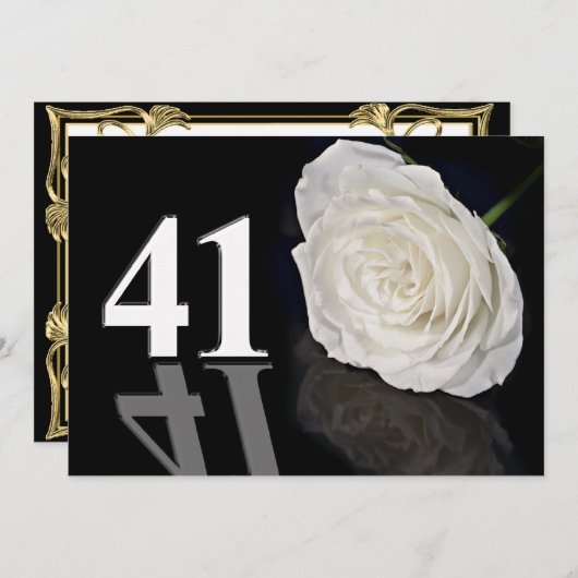 Invitation fête d'anniversaire 41 ans (Devant / Derrière)
