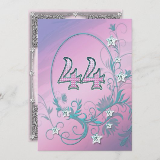 Invitation fête d'anniversaire 44 ans (Devant / Derrière)