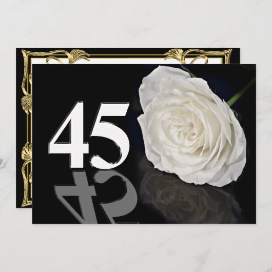 Invitation fête d'anniversaire 45 ans (Devant / Derrière)