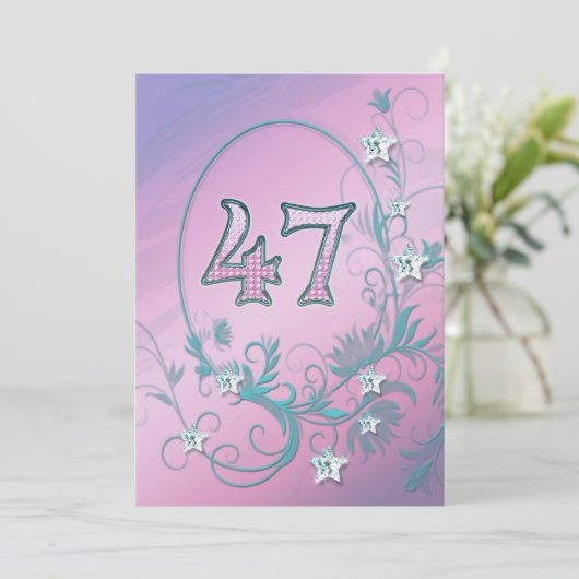 Invitation fête d'anniversaire 47 ans (Debout devant)